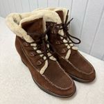 Baretraps  Brown Suede‎ Wedge Boots with Cream Accents Size 10M Photo 1