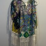 Chico's Chico’s Retro Paisley Fringe Tunic Boho Style Sz 1 Photo 4