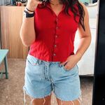 Loft Vintage Crop Button Down Photo 3