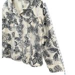 Chico's Shirt Jacket Women L Cream Black Floral Cotton Boho Chic Indie Casual Photo 8