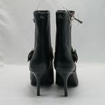 Karl Lagerfeld Boot Women 6.5 Black Leather Crystal Whimsigoth Western Glam Moto Photo 3