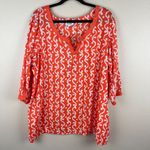 Old Navy Womens Shirt Top Tunic Size XXL Orange Boho Peasant Lightweight Cotton Photo 4