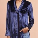 Maeve Anthropologie  navy blue velvet tunic top Photo 1
