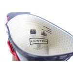 Hunter  Black Verbier Wedge Boots Red Lace Up Rubber Rain Size 7 Photo 8