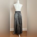 House Of Harlow 1960 Gunmetal Pleated Maxi Skirt Silver Photo 2