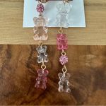 Betsey Johnson  Crystal Pink Fireball & Gummy Bear Mismatch Multicolored Earrings Photo 1