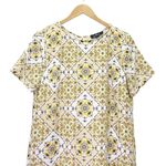 Lulus Dandy Lion Yellow White Tile Print Mini Shift Dress Women’s Size Medium Photo 4