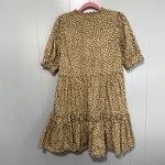 J.Crew Tan Leopard Dot Ruffle Neck Tiered Popover Relaxed Fit Preppy Dress M Photo 7