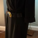 Donna Karan  New York Black Stretch Belted Wrap Midi Tailored Blazer Dress 10 Photo 7