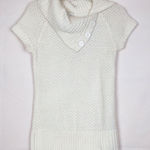 No Boundaries  Y2K Knit Sweater Small Chunky Nit Cowl Neck Short Sleeve Angelcore Photo 0