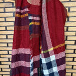 Simply Southern  Burgundy And Navy Plaid Blanket Scarf Photo 0