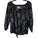 Denim & Supply Ralph Lauren RL Boho Floral Semi Sheer Cropped Blouse Size Medium Photo 0