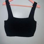Good American Black Fitted Crop Tank Top Photo 2