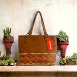 Montana West Tribal Ethnic Western Style Shoulder Bag, Cognac Color,‎ Simple & Beautiful Photo 1