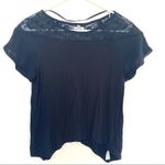 Ecote  lace upper blouse black XS asymmetrical hem Photo 0
