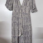 Chelsea &‎ Violet XS Romper Black White Print High Low V Neck Short Sleeve Photo 0