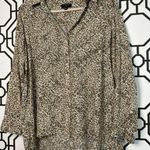 Tinsel Ladies Button Up BOHO Leopard Print Safari Blouse Size 1X Plus Size Photo 2