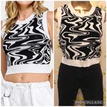 Miss Love Sleeveless knitted tops white and black size L Photo 11