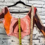 Pretty Little Thing * Colorful Long Sleeve Top Corset Women's Size 4 Sheer Chic Photo 8