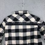 J Crew Plaid Quarter Zip Flannel Shirt Women Medium Black White Photo 6
