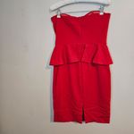 JAYGODFREY Strapless Red Hot Peplum Dress Birch Cascade Mini Womens 6 Cocktail Photo 6