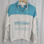 Vintage San Francisco Two Tone Zip Sweatshirt large Blue Photo 0
