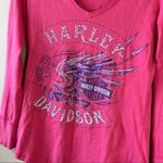 ✨ Harley Davidson Women’s Pink Long Sleeve Top Omaha Nebraska Small Photo 1