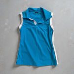 Oakley Women's Blue White Active Collared Tank Top Size XS Photo 1