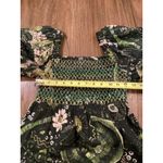 Farm Rio RARE  Green Borogodo Dress Long Tropical Smocking Beaded Tassel Size XS Photo 8