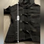 Theory Wool Cashmere Rabbit Fur Black Knit Toggle Front Sweater Cardigan Sz XS Photo 9