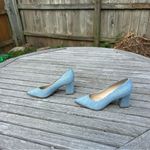 Marc Fisher ZALA BLOCK HEEL POINTY TOE PUMP - Light Blue Denim- size 5.5 Photo 4