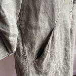 Elena Baldi 100% Linen Collared Button Shirt Dress With Pockets Olive Green Size XS Photo 2