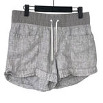 Athleta 100% Linen Shorts Womens Size 6 High Rise Gray Pull On 3.5 Inch Inseam Photo 0