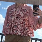 Free People Maroon and Cream Pattern Cardigan XS Photo 7
