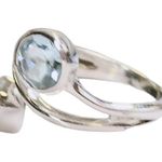 Sterling Silver 925  Aquamarine Ring Sz 5.5 Photo 4