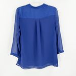 Armani Exchange  Blue 3/4 Sleeve Sheer Tunic Top Women's Size Medium FLAW Photo 1