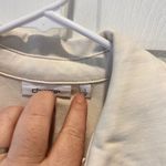 Chico's Jacket Women's Vanity 1 US 8 Medium White Ivory Puffy 3/4 Sleeve Denim Photo 2