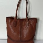 Frye Leather Ring Cognac Tote Shopper Bag Photo 2