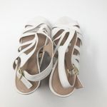 BCBGeneration BCBGeration White Strappy Faux Leather Platform Wedges Size 10 Photo 5