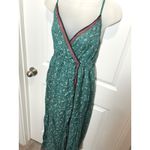Billabong  Floral Maxi Dress Green White Spaghetti Straps Wrap Large Sundress Photo 9