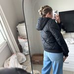 Black Puffer Jacket with Hood Size M Photo 3