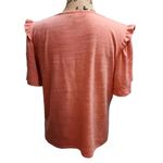 Nine West Womens Size L Ruffle Sleeves Tee Pink Blouse Photo 4