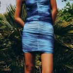 ZARA SHORT TULLE DRESS WITH PRINT BLUE MINI BODYCON - Size XS - Never Worn Photo 10