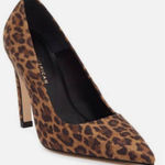 Good American  Pumps Size 5.5E Leather Pointed Toe Leopard Print Slip On Heels Photo 0