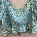 BCBGeneration Floral Blue Cottagecore coastal cowgirl Women's crop top L NEW Photo 7