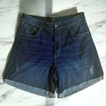 Women's plus size 22 Denim cuffed Jean shorts Distressed Bermuda Sz 22 waist 38 Blue Photo 0