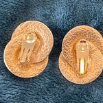 Awesome Vintage Clip On Earrings Gold Tone Funky Retro Design Photo 4