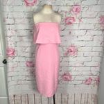 Lulus Lulu’s Lots of Love Light Pink Strapless Midi strapless flounce Dress Photo 4