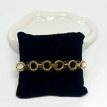 Gold plated dainty vintage style white stone watch Photo 3