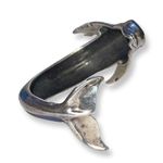 Vintage Sterling Silver Kabana Huge Leaping Dolphin Cuff Bracelet size 7 Photo 13